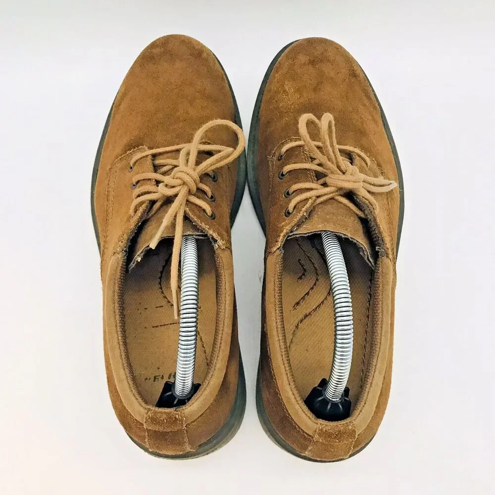 Y2K Skechers Chunky Men's 10 Brown Suede Leather Shoes 62338 Slip Resist Lace Up